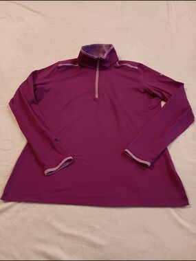Nike Golf Tour Performance Dri-Fit 1/4 Zip Pullover Women's Size XL Purple